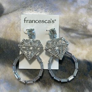 Engagement ring statement hoops